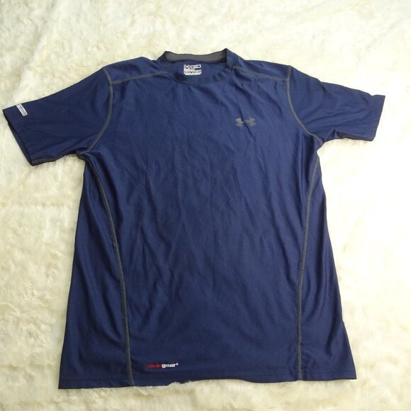 Under Armour Blue Heat Gear Athletic Shirt Medium - Picture 1 of 9